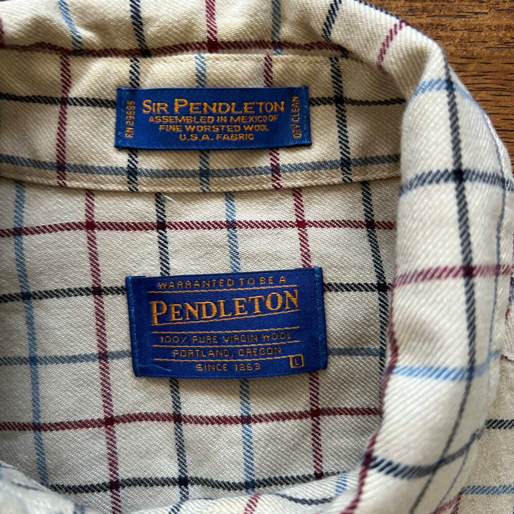 Pendleton men’s size large button-down plaid rustic casual shirt - Picture 3 of 8